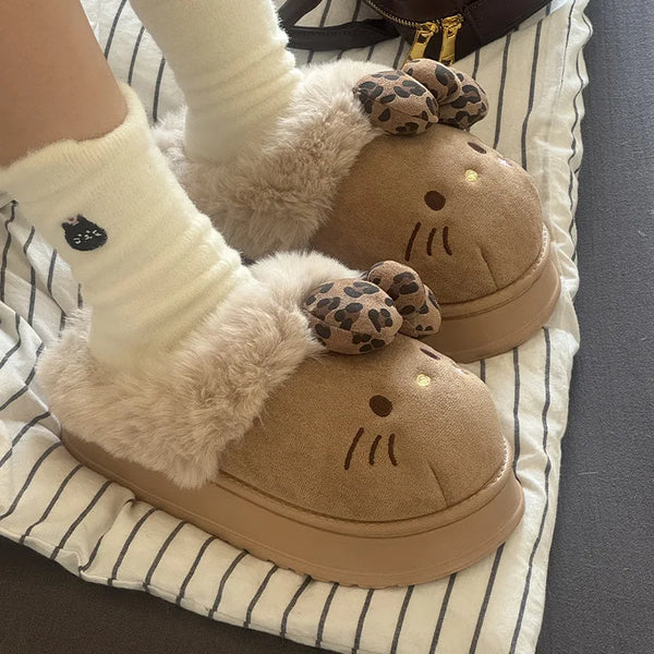 Cute Fluffy Kitty Slippers