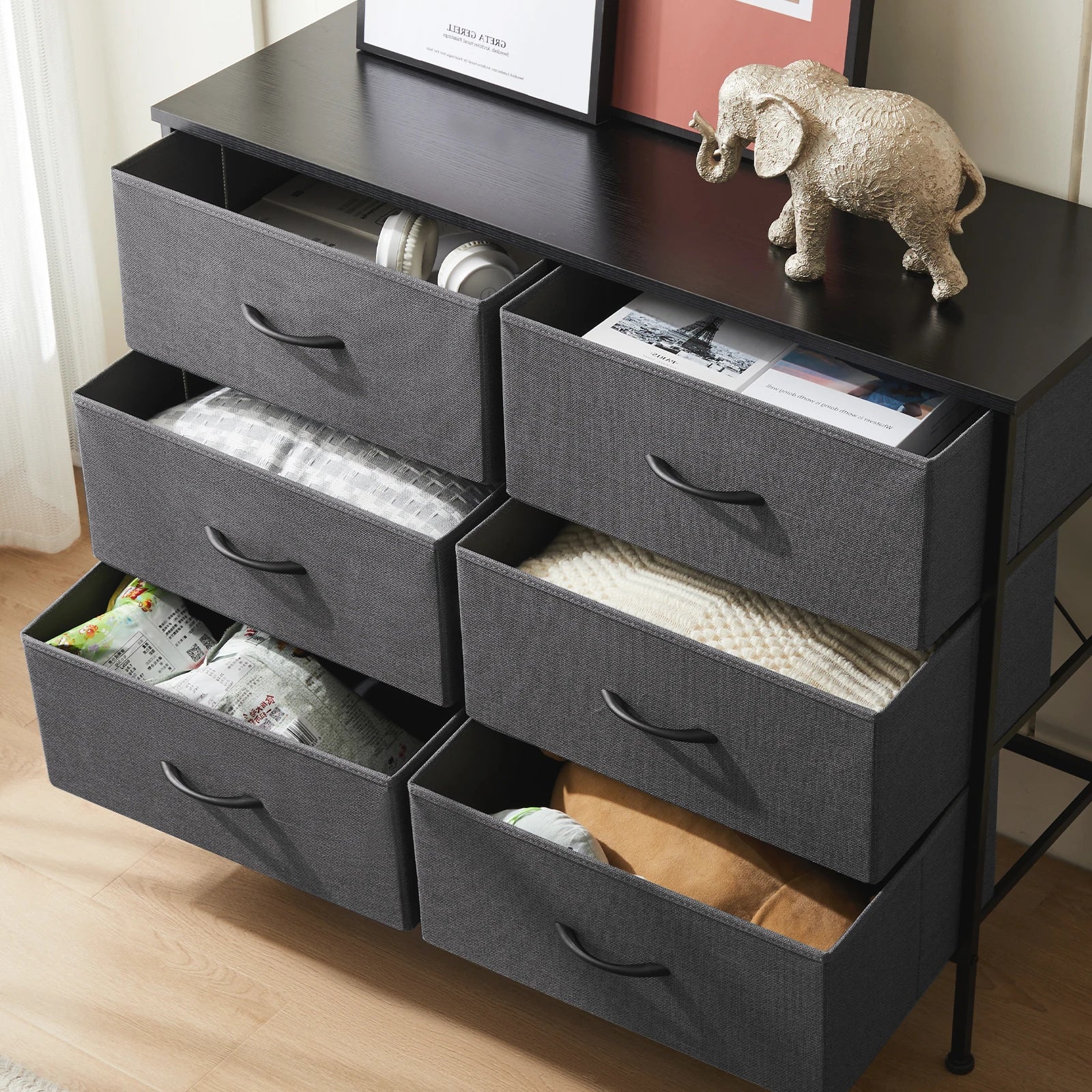 Chic Fabric Drawer Nightstand